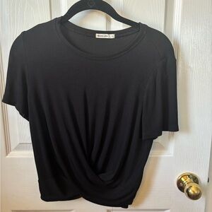 Marine Layer Black Draped Short Sleeve T-Shirt